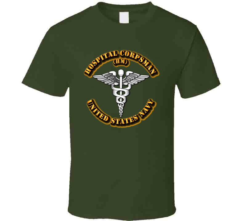 Navy Hospital Corpsman HM Rate T-Shirt - Rating Badge Premium Apparel ...