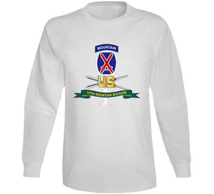 Army - 10th Mountain Division - Ssi W Ski Branch - Ribbon X 300 T Shirt