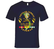 Load image into Gallery viewer, Army - Vietnam Combat Cavalry Veteran W 1st Bn 7th Cav Dui - 1st Cav Div T-shirt
