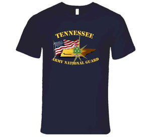 Tennessee - Army National Guard with Flag - T Shirt, Premium and Hoodie