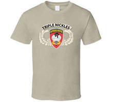 Load image into Gallery viewer, Army - Airborne Badge - 555th Parachute Infantry Bn - Ssi W Triple Nicklestab X 300 T Shirt
