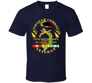 Army - Vietnam Combat Cavalry Veteran, 545th Military Police Company, 1st Cavalry Division with MP Helmet Insignia Classic T Shirt