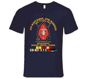 Usmc - 1st Bn, 8th Marines - Ds Sns W Svc T Shirt