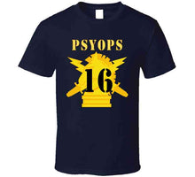 Load image into Gallery viewer, Army - Psyops W Branch Insignia - 16th Battalion Numeral - Line X 300 V1 Classic T Shirt
