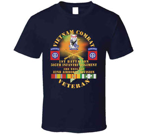 Army - Vietnam Combat Vet -1st Bn, 505th Infantry Regiment, 3rd Bde 82nd Airborne Div W  Dui - Br  W  Vn Svc X 300 T Shirt