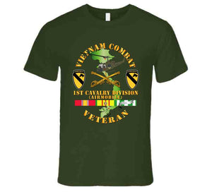 Army - Vietnam Combat Cavalry Veteran With 1st Cavalry Division Shoulder Sleeve Insignia V1 - T Shirt, Premium & Hoodie