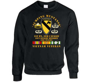 Army - Jumping Mustangs - 1st Bn 8th Cav 1st Cav - W Vn Svc T Shirt