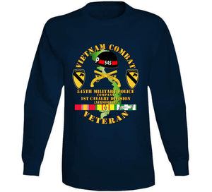 Army - Vietnam Combat Cavalry Veteran, 545th Military Police Company, 1st Cavalry Division with MP Helmet Insignia Long Sleeve