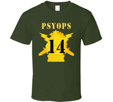 Load image into Gallery viewer, Army - Psyops W Branch Insignia - 14th Battalion Numeral - Line X 300 V1 Classic T Shirt
