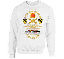 Load image into Gallery viewer, Army - Gulf War Combat Vet W  A Btry 333rd Far - 1st Cav Div W Gulf Svc Hoodie
