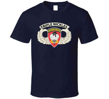 Load image into Gallery viewer, Army - Airborne Badge - 555th Parachute Infantry Bn - Ssi W Triple Nicklestab X 300 T Shirt
