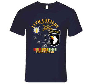 Army - Bravo Troop 2nd Squadron 17th Cav - 101st  Airborne Div W Vn Svc T Shirt