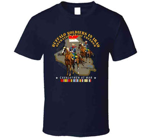 Army - Buffalo Soldiers In Iraq - Oif - Cavalrymen At War  W Iraq Svc - No Vet T Shirt