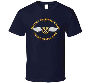 Navy - Rate - Aviation Boatswain's Mate - Gold Anchor W Txt T Shirt