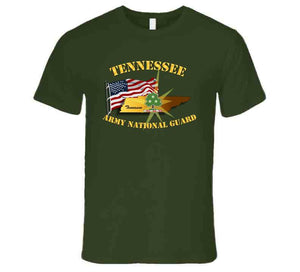 Tennessee - Army National Guard with Flag - T Shirt, Premium and Hoodie