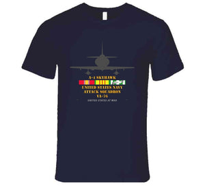 Navy - A-4 Skyhawk, United States Navy Attack Squadron, (VA-76) with Vietnam War Service Ribbons - T Shirt, Long Sleeve, Premium and Hoodie