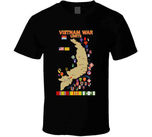 Map - Vietnam Units - 3 Wo Ds Long Sleeve T Shirt