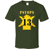 Load image into Gallery viewer, Army - Psyops W Branch Insignia - 13th Battalion Numeral - Line X 300 Classic T Shirt

