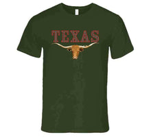 Load image into Gallery viewer, Texas - Rattler Skin -texas Longhorn - Outline Red X 300 T Shirt
