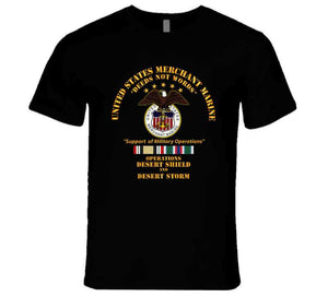 United States Merchant Marines - Operation Desert Shield, Storm with Desert Storm and Desert Shield Service Ribbons - T Shirt, Premium and Hoodie