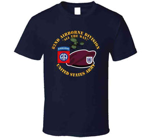 Army - 82nd Airborne Division, "All the way" with Beret and Mass Tactical Jump, 325th Infantry - T Shirt, Premium and Hoodie