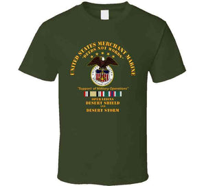 United States Merchant Marines - Operation Desert Shield, Storm with Desert Storm and Desert Shield Service Ribbons - T Shirt, Premium and Hoodie