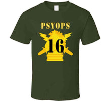 Load image into Gallery viewer, Army - Psyops W Branch Insignia - 16th Battalion Numeral - Line X 300 V1 Classic T Shirt
