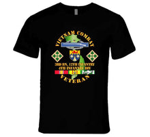 Load image into Gallery viewer, Army - Vietnam Combat Infantry Veteran w 3rd Bn 12th Inf - 4th ID SSI - T-Shirt
