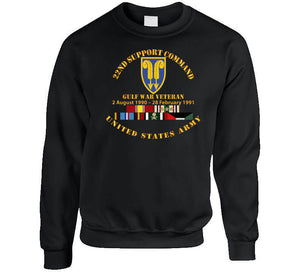 Army - Gulf War Vet w  22nd Support Command - Cir w SVC T Shirt