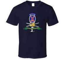 Load image into Gallery viewer, Army - 10th Mountain Division - Ssi W Ski Branch - Ribbon X 300 T Shirt
