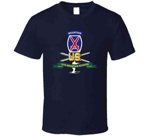 Army - 10th Mountain Division - Ssi W Ski Branch - Ribbon X 300 T Shirt