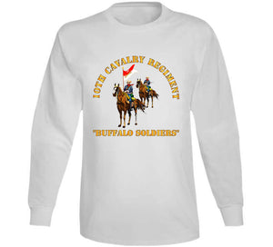 Army - 10th Cavalry Regiment W Cavalrymen - Buffalo Soldiers V1 Long Sleeve