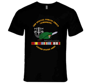 3rd SFG DUI, Beret, Dagger - US Army - Afghanistan Ribbons T Shirt