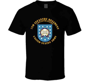 Army - 7th Infantry Regiment, Army Flash, (Cottenbailers) with Distinctive Unit Insignia  - T Shirt, Premium and Hoodie