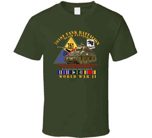 Army - 761st Tank Battalion - Black Panthers - W Tank W Ssi Wwii  Eu Svc T Shirt