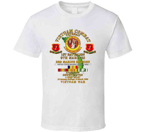 Usmc - 1st Bn 9th Marines - 3rd Mardiv - Operation Dewey Canyon W Vn Svc T Shirt