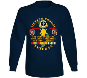 Army - Vietnam Combat Vet - 8th Psyops Bn - 5th Special Forces Group W Vn Svc Long Sleeve T Shirt