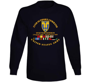 Army - Gulf War Vet w  22nd Support Command - Cir w SVC T Shirt