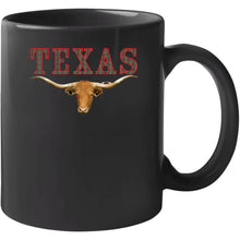 Load image into Gallery viewer, Texas - Rattler Skin -texas Longhorn - Outline Red X 300 T Shirt
