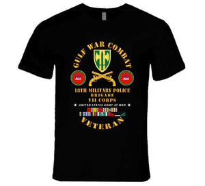 Army - Gulf War Combat Vet - 18th Mp Brigade - Vii Corps W Gulf Svc T Shirt, Hoodie and Premium