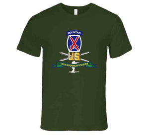 Army - 10th Mountain Division - Ssi W Ski Branch - Ribbon X 300 T Shirt