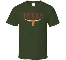 Load image into Gallery viewer, Texas - Rattler Skin -texas Longhorn - Outline Red X 300 T Shirt
