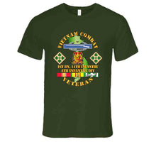 Load image into Gallery viewer, Army - Vietnam Combat Infantry Veteran W 1st Bn 14th Inf - 4th Id Ssi T-shirt
