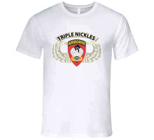 Load image into Gallery viewer, Army - Airborne Badge - 555th Parachute Infantry Bn - Ssi W Triple Nicklestab X 300 T Shirt
