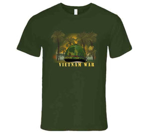 Vietnam Era Helmet Cover - Band - Front - War Is Hell W Jungle - Fire W Txt X 300 T Shirt