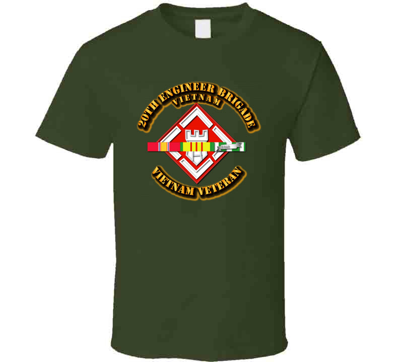 20th Engineer Brigade Vietnam Service Ribbon T-Shirt - Combat Engineers ...