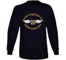 Load image into Gallery viewer, Navy - Rate - Aviation Boatswain&#39;s Mate - Gold Anchor W Txt T Shirt
