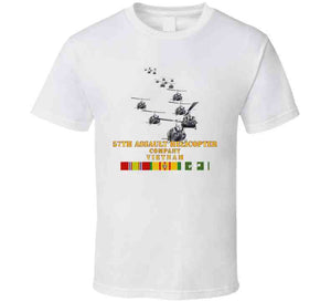 Army - 57th Assault Helicopter Co W Vn Svc X 300 T Shirt