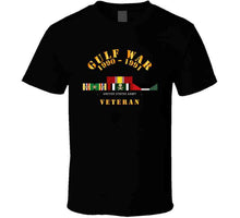 Load image into Gallery viewer, Army - Gulf War 1990 to 1991 with Service Ribbons, Southwest Asia Service Medal with 3 Bronze Stars T Shirt, Premium and Hoodie
