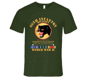 Army - 66th Infantry Div - Black Panther Div - Wwii W Ss Leopoldville W Eu Svc Long Sleeve T Shirt